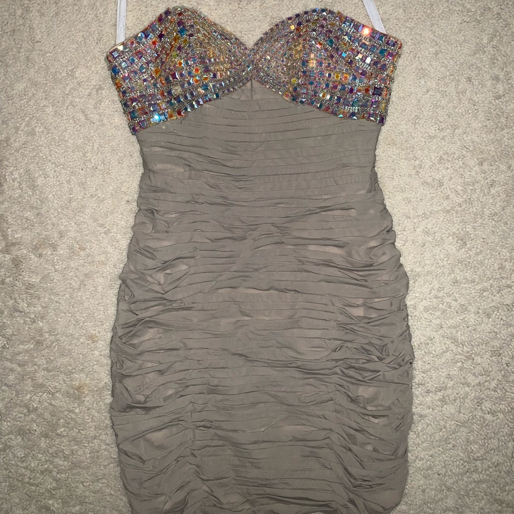 Jovani Bedazzled Mini Dress Size 6